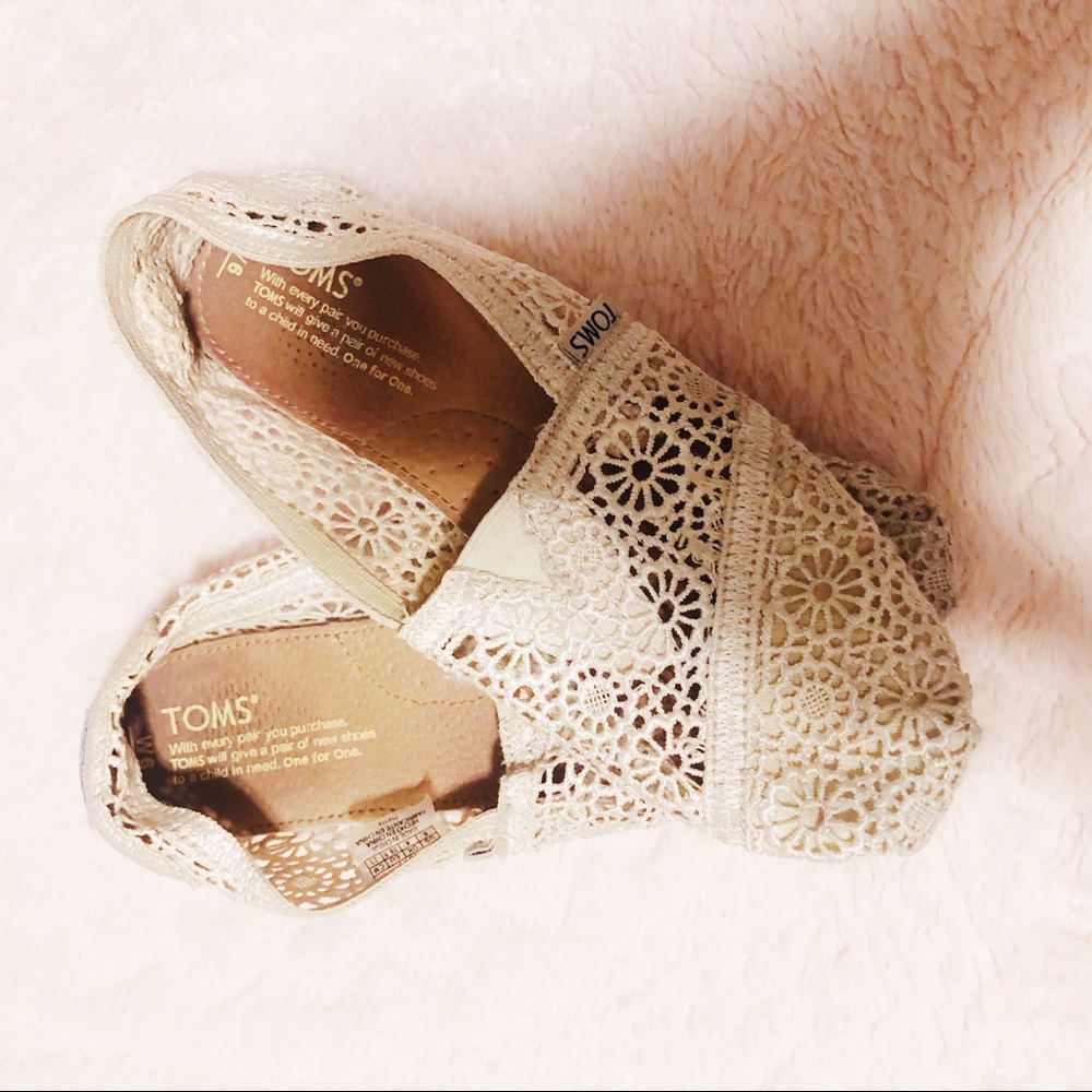 White Crochet TOMS